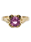 أميثست 14 كارت من الذهب الأصفر خاتم مجوهرات فينتاج vrc023y